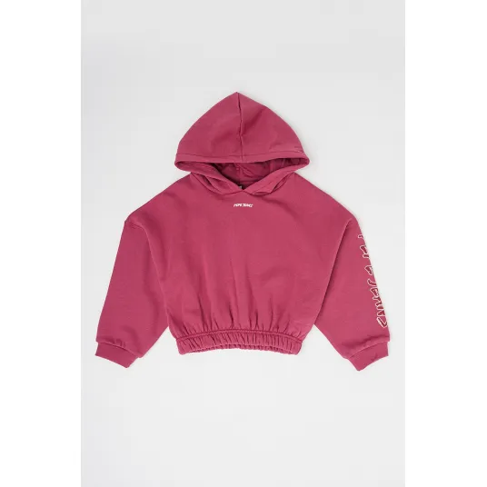 Pepe Jeans London, Hanorac din amestec de bumbac cu imprimeu logo supradimensionat, Rosu stins, 116 CM