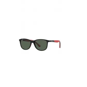 Ray-Ban, Ochelari de soare patrati cu lentile uni, Rosu, Negru, 49-16-130