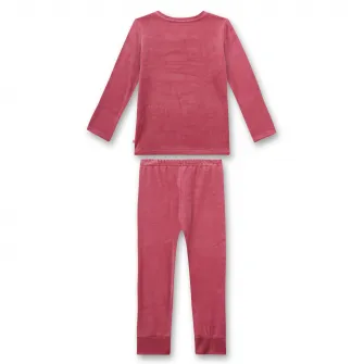 Sanetta, Pijama cu decolteu la baza gatului, din amestec de modal, Roz pal, 128 CM