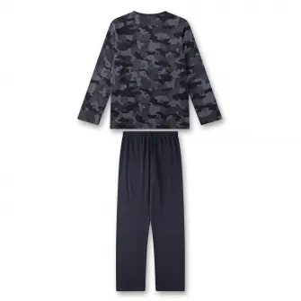 Sanetta, Pijama din bumbac, Negru, Gri, 152 CM