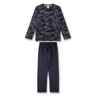 Sanetta, Pijama din bumbac, Negru, Gri, 152 CM