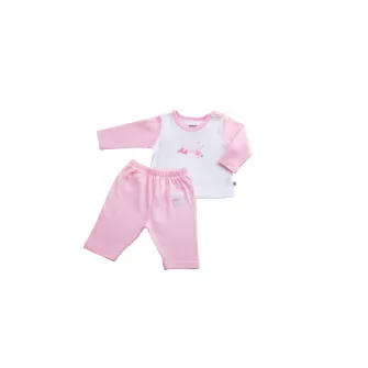 Set pijama BEBE D'OR pentru bebelusi, Roz, Roz, 56 CM