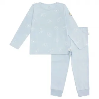 Steiff, Pijama lunga cu imprimeu cu elefanti, Albastru, 104 CM