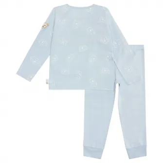 Steiff, Pijama lunga cu imprimeu cu elefanti, Albastru, 128 CM