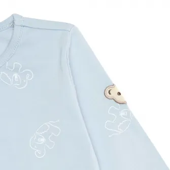 Steiff, Pijama lunga cu imprimeu cu elefanti, Albastru, 128 CM