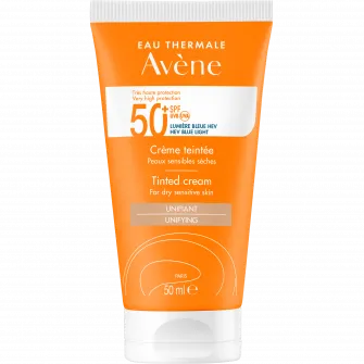 Crema de fata nuantatoare cu protectie solara Avene SPF 50+ TRIASORB, pentru ten uscat si sensibil, 50 ml