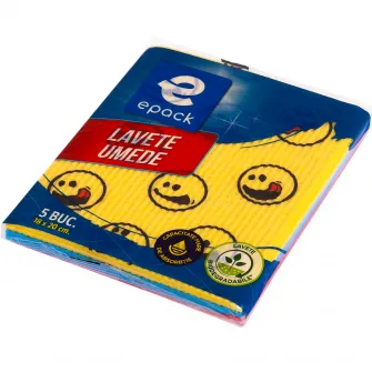 Lavete umede imprimate Epack, 18x20 cm, 5 buc