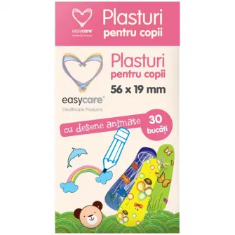 Plasturi pentru copii cu figurine 56x19 mm Easycare Baby, 30 buc/cut, 10 cutii