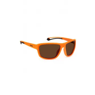 Polaroid, Ochelari de soare dreptunghiulari unisex polarizati, Portocaliu, 62-17-130