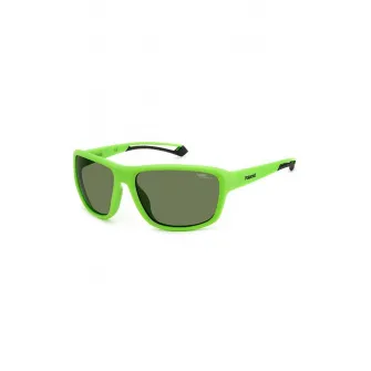 Polaroid, Ochelari de soare dreptunghiulari unisex polarizati, Verde electric, 62-17-130