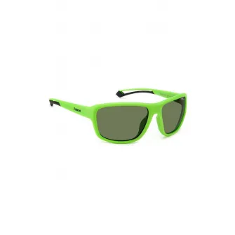 Polaroid, Ochelari de soare dreptunghiulari unisex polarizati, Verde electric, 62-17-130