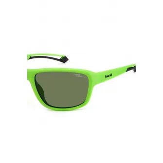 Polaroid, Ochelari de soare dreptunghiulari unisex polarizati, Verde electric, 62-17-130