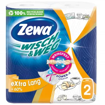 Prosoape de hartie Zewa WischWeg Design, 2 straturi, 2 role, 72 foi