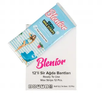 Set Blenior, benzi depilatoare cu ceara rece pentru corp, fir gros, 12 buc/set