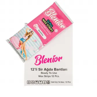 Set Blenior, benzi depilatoare cu ceara rece pentru corp, piele sensibila, 12 buc/set