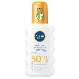 Spray de protectie solara Nivea Sun Sensitive Immediate Protect, SPF 50+, 200 ml