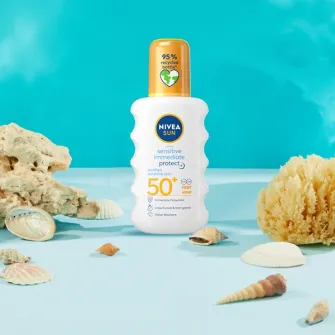 Spray de protectie solara Nivea Sun Sensitive Immediate Protect, SPF 50+, 200 ml