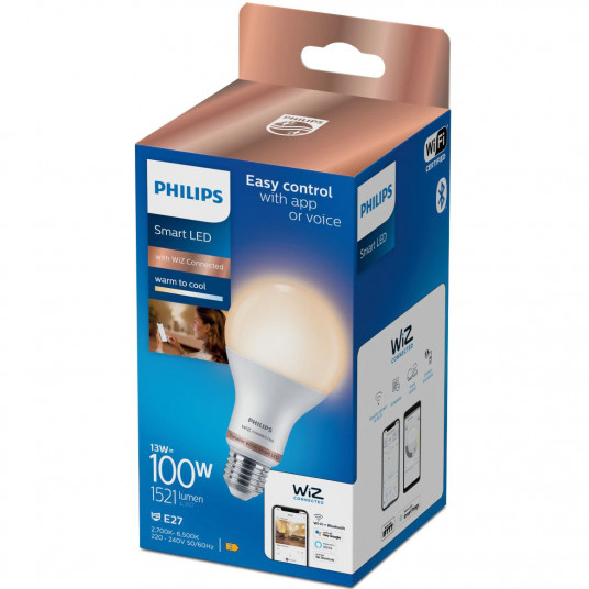 Shelling bride competition Bec LED inteligent Philips, Wi-Fi, Bluetooth, A67, E27, 13W (100W), 1521 lm, temperatura lumina reglabila ( Shelling bride competition Bec LED inteligent Philips, Wi-Fi, Bluetooth, A67, E27, 13W (100W), 1521 lm, temperatura lumina reglabila (