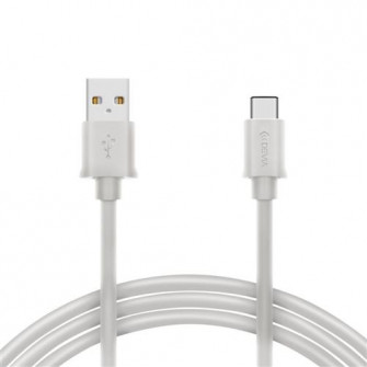 Cablu de date/incarcare Devia, Type C-USB, White