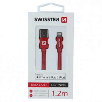 Swissten textile usb/lightning mfi