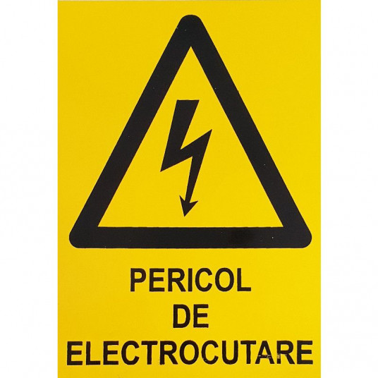 Indicator pericol de electrocutare, autocolant 10x14cm