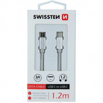 Swissten textile usb-c/usb-c