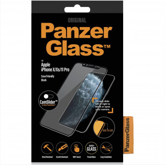 Folie de protectie PanzerGlass din sticla pentru Apple iPhone X/ Xs/ 11 Pro, Transparenta / Rama Neagra