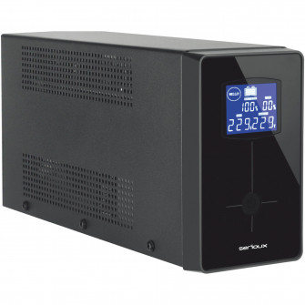 UPS Serioux LCD1200LI, Line Interactive, 1200VA/720W, ecran LCD, 4 Prize Schuko, USB/RJ45, Regulator automat de tensiune, Management, Repornire Automata