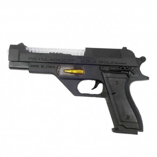 Pistol De Jucarie Cu Sunete Luminite Si Vibratii 23 Cm Negru