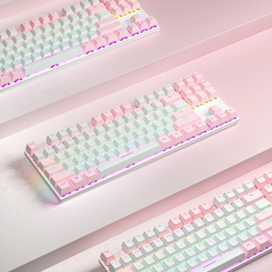 Tastatura gaming mecanica, iluminare RGB, comutator albastru, 20 de