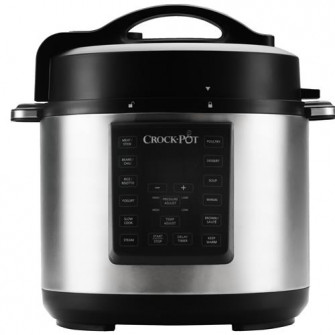 MultiCooker Crock-Pot Express CSC051X, 1000 W, 5.6 l, Gatire sub presiune, Control digital, 8 programe, 4 moduri de gatire, Timer, Argintiu