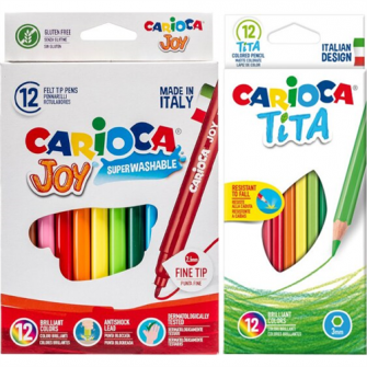 Pachet Carioca Baby Marker 2+ 6 buc/set + Creioane color Baby 2+ 10 buc/set  
