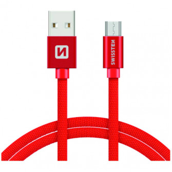 Cablu de date Swissten textile usb/micro usb 2.0m, Red