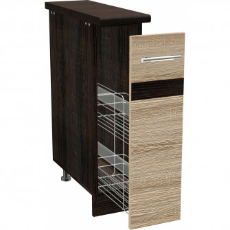 Corp bucatarie inferior Jolly Kring Modul, 20x80x50 cm, culoare sonoma inchis / sonoma deschis