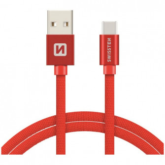 Cablu de date Swissten textile usb/usb-c 2.0m, Red