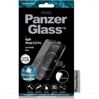 Folie sticla de protectie PanzerGlass pentru Apple iPhone 12 | 12 Pro - CamSlider, Transparenta / Rama Neagra