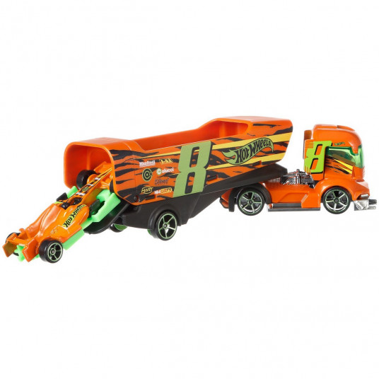 Set Camion Si Masina Hot Wheels Big Rig Heat 1 55