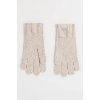 CALVIN KLEIN, Manusi tricotate din amestec de lana cu logo, Maro taupe