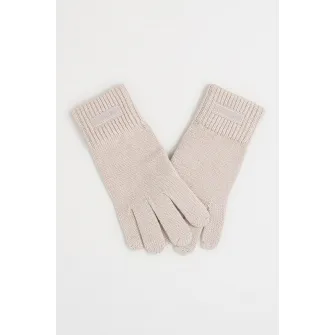 CALVIN KLEIN, Manusi tricotate din amestec de lana cu logo, Maro taupe