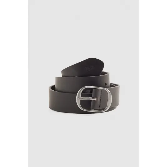 Levi's, Curea din piele cu catarama cu nit, Negru, 85