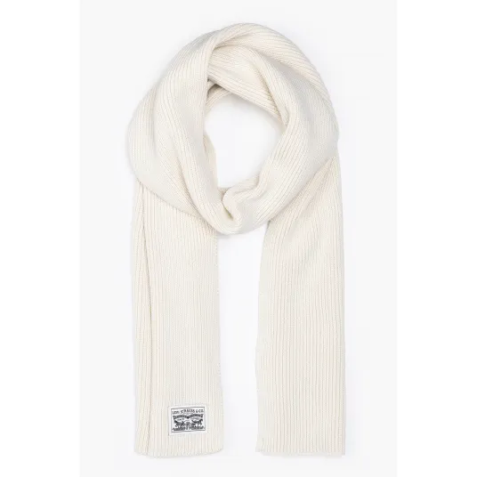 Levi's, Fular tricotat cu aplicatie logo, Crem