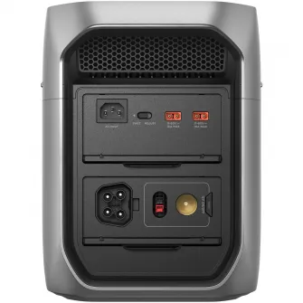 Statie de incarcare portabila EcoFlow Delta 3 Max Plus, 2048Wh, 3000W, afisaj LCD, X-Boost, 4 prize, USB-C, USB-A, alimentare solara si la priza, gri