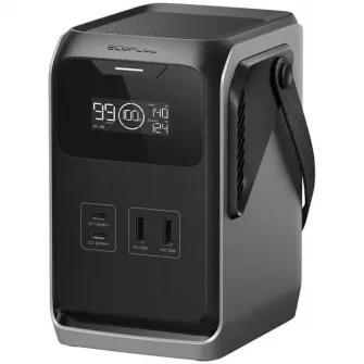 Statie portabila de alimentare EcoFlow Trail 200 DC, 192Wh, 60K mAh, afisaj LCD, USB-C, USB-A, port solar si auto, Wi-Fi, Bluetooth