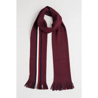 Tommy Hilfiger, Fular din amestec de lana cu dungi, Violet tyrian