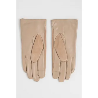 Tommy Hilfiger, Manusi din piele si piele intoarsa, Maro nisip, 20 CM