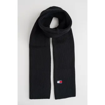 Tommy Jeans, Fular din bumbac organic cu striatii Heritage, Negru