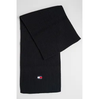 Tommy Jeans, Fular din bumbac organic cu striatii Heritage, Negru