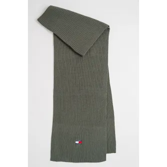 Tommy Jeans, Fular din bumbac organic cu striatii Heritage, Verde feriga