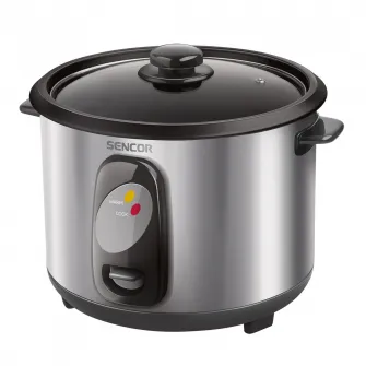 Aparat de gatit orez, Sencor, 400 W, 1 L, Inox, Argintiu/Negru
