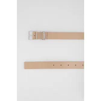 CALVIN KLEIN, Curea din piele cu logo discret, Maro taupe deschis, 90